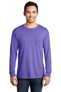 PC099LSP Port & Company® Beach Wash® Garment-Dyed Long Sleeve Pocket Tee.S-4XL