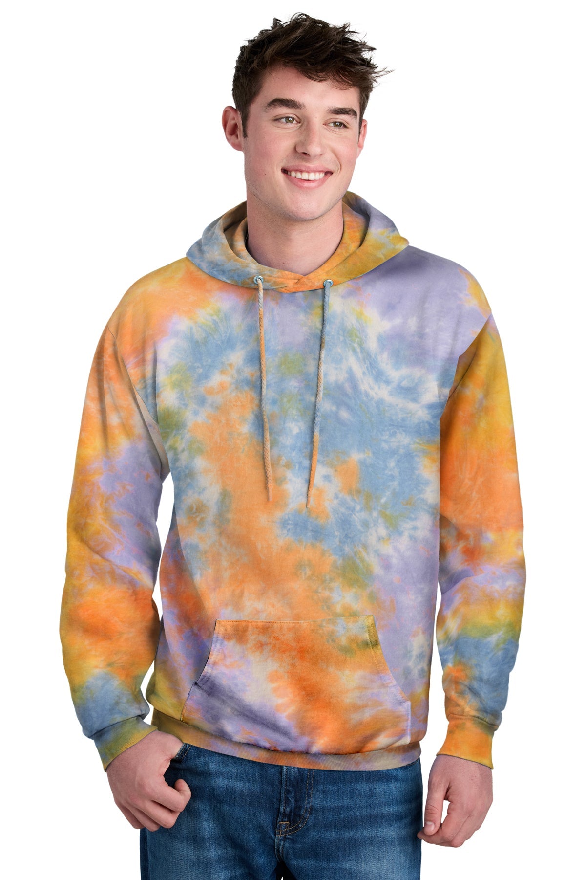 PC144 Port & Company® Crystal Tie-Dye Pullover Hoodie