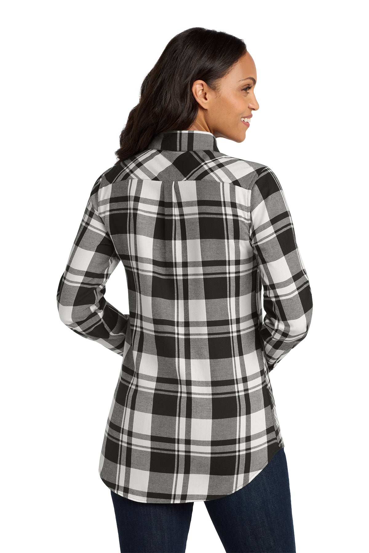 LW668 Port Authority® Women's Plaid Flannel Tunic