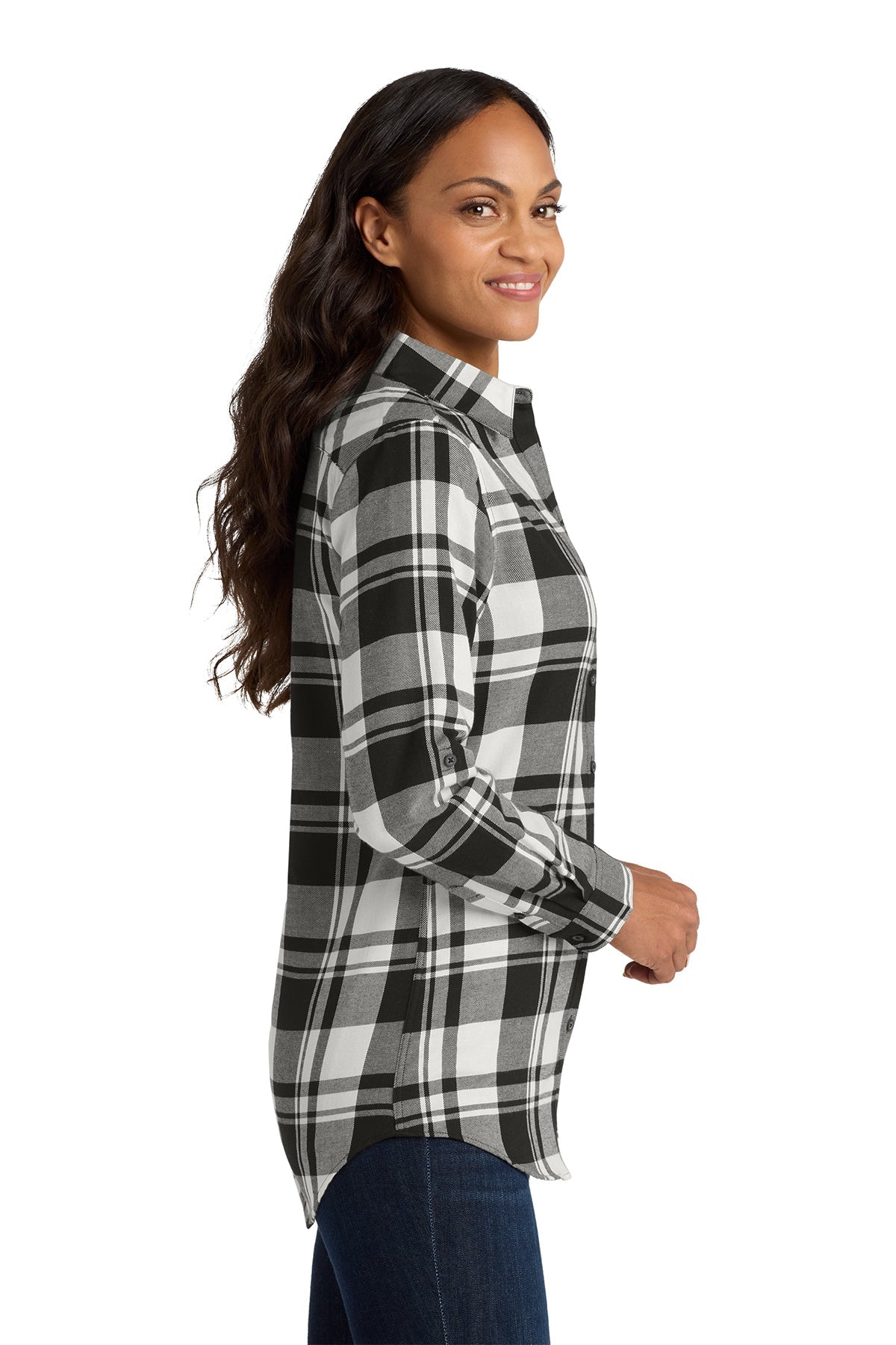 LW668 Port Authority® Women's Plaid Flannel Tunic