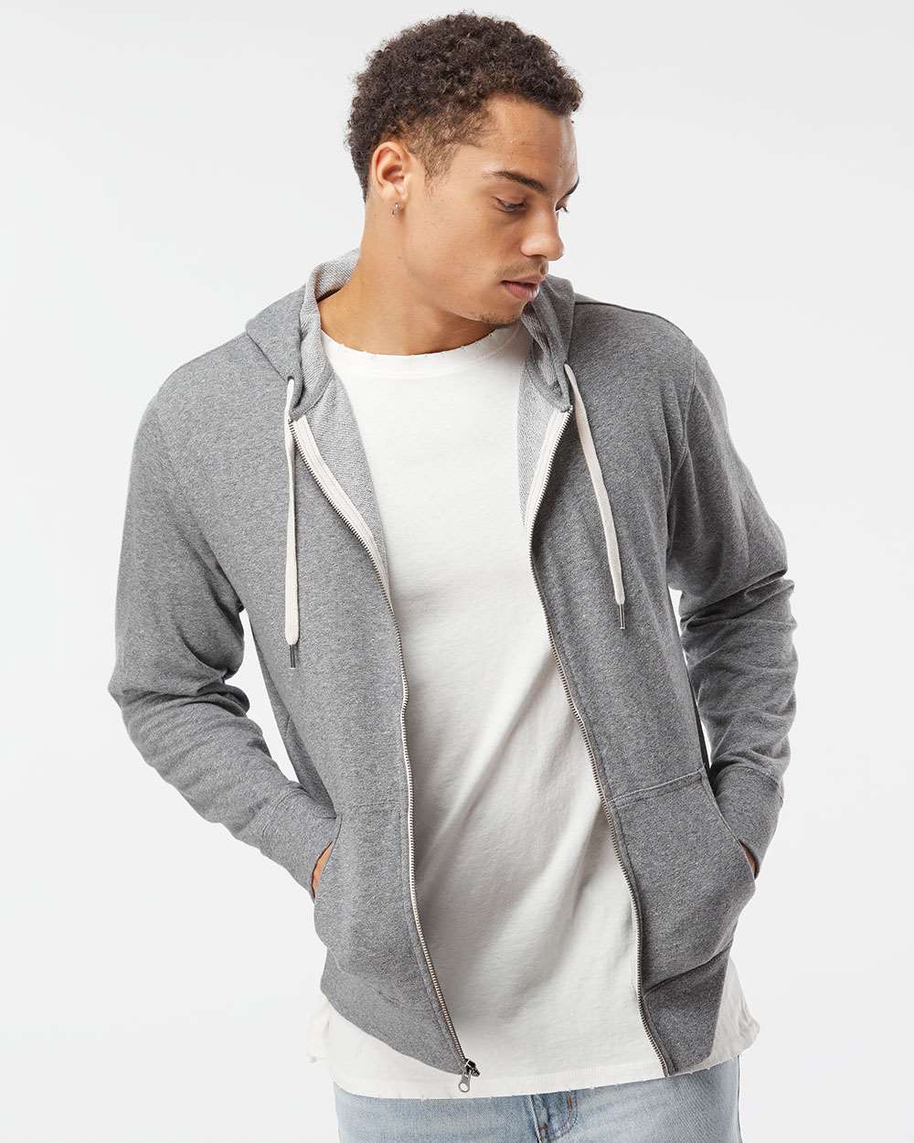 Independent Trading Co. - Heathered French Terry Full-Zip Hooded Sweatshirt - PRM90HTZ