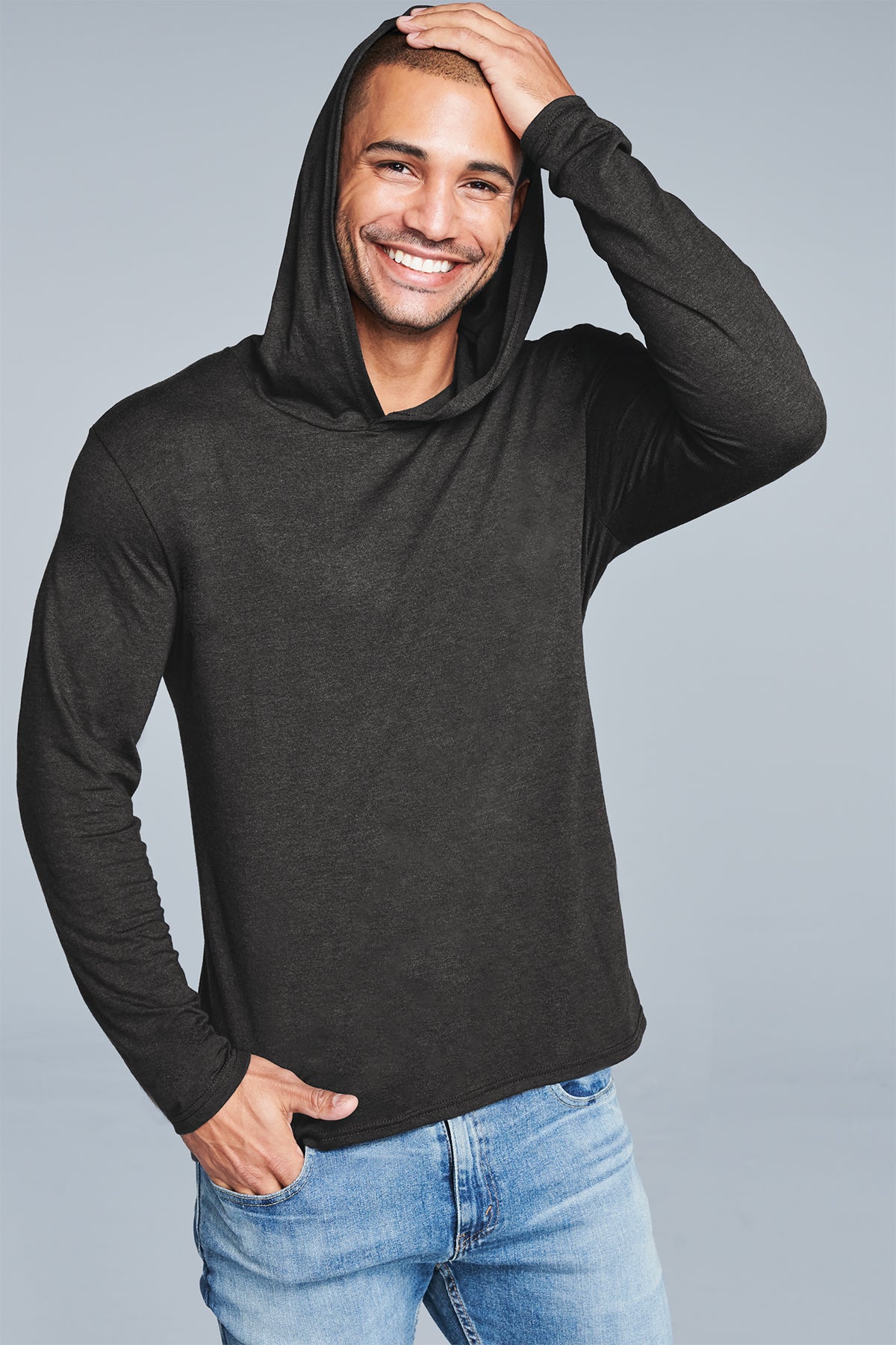 LIGHTWEIGHT - District Perfect Tri Long Sleeve Hoodie - DM139