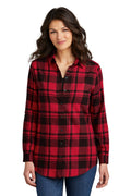 LW668 Port Authority® Ladies Plaid Flannel Tunic