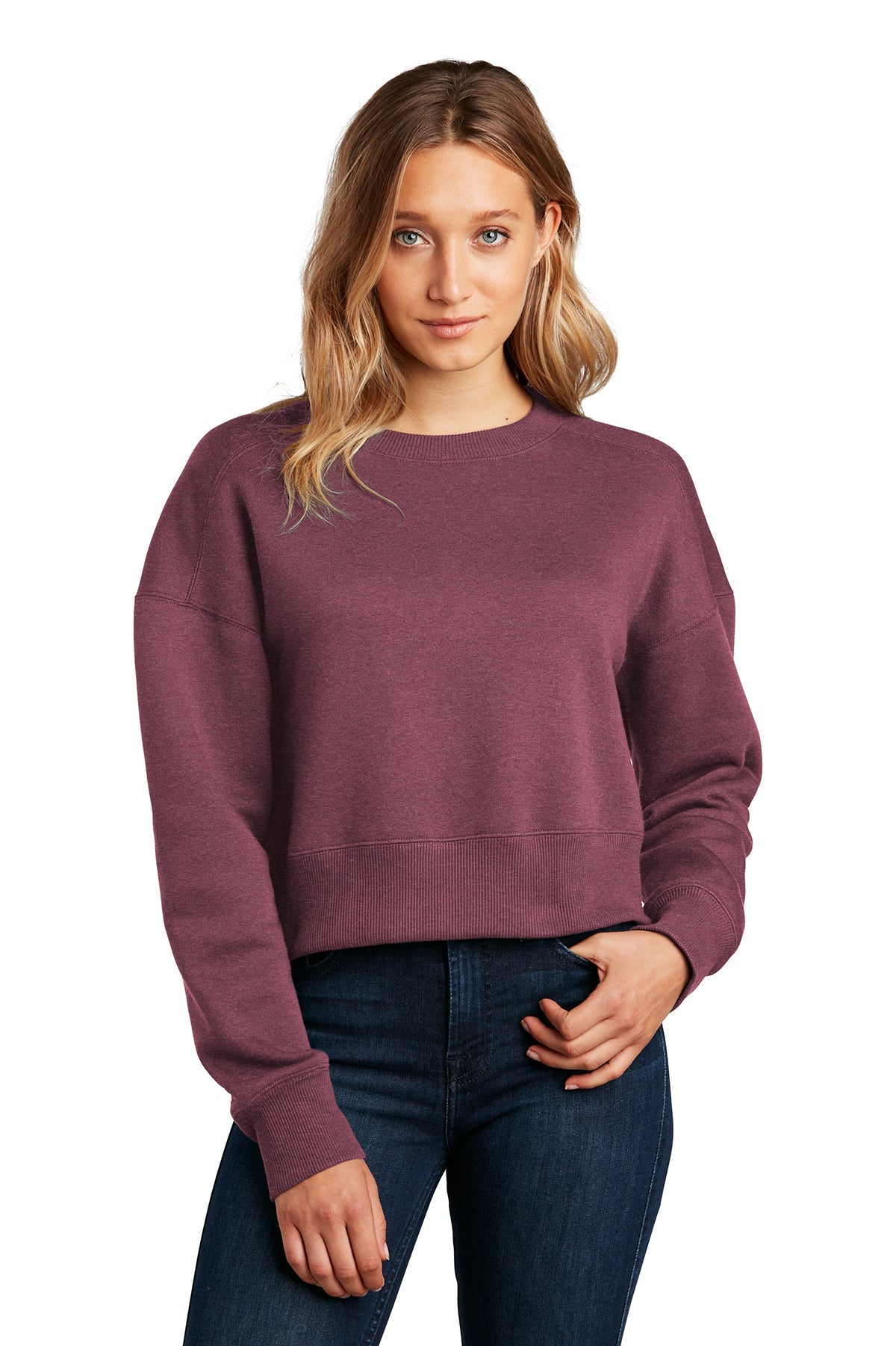 DT1105 District® Women’s Perfect Weight® Fleece Cropped Crew