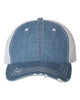 Mega Cap Herringbone Contrast Stitch Trucker Cap 6990B